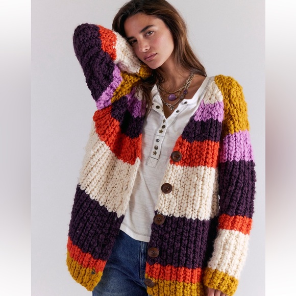 Free People Myles Stripe Cardigan - Picture 6 of 8